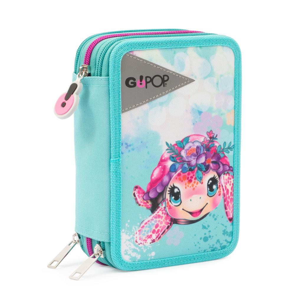 Astuccio Completo 3 Zip Turtle Bloom - Giochi Preziosi