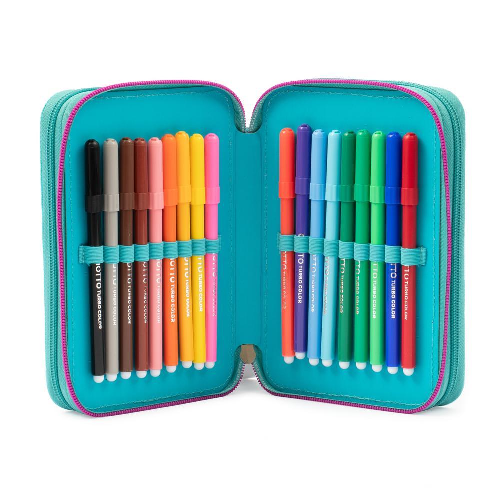 Astuccio Completo 3 Zip Turtle Bloom - Giochi Preziosi