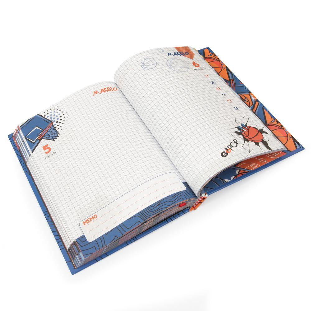 Diario Standard Giornaliero GoPOP Boy, Datato 2025/2026, 10 Mesi - Fantasie Assortite