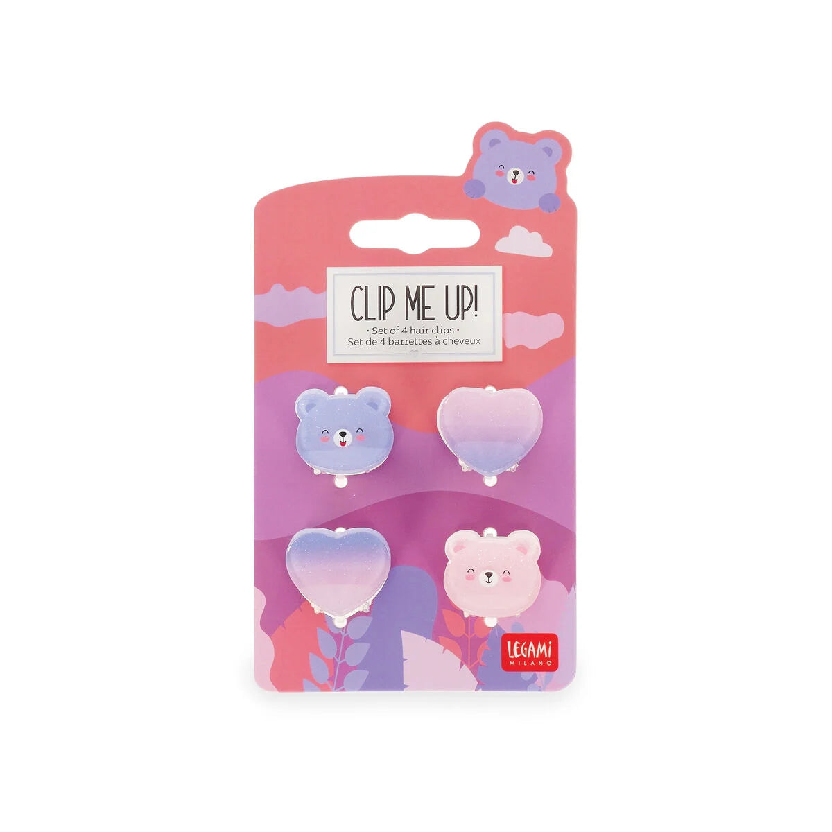 Set di 4 Mini Mollette per Capelli Teddy - Clip me up! - Legami