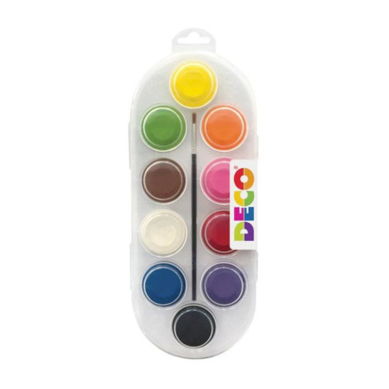 Acquerelli 10 Colori con Pennello – Pastiglie da 40 mm