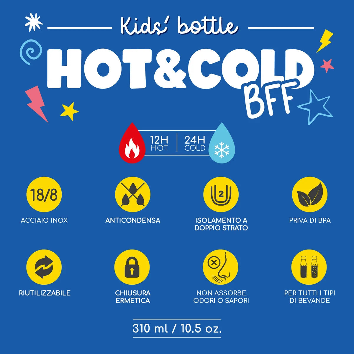 Borraccia Termica per Bambini 310ml - Hot&Cold BFF Monster - Legami