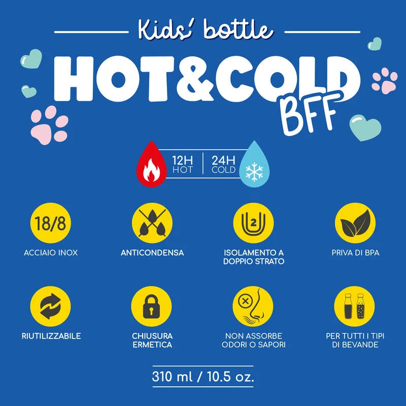 Borraccia Termica per Bambini 310ml - Hot&Cold BFF Panda - Legami