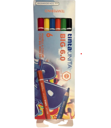 Tinta Unita BIG 6.0 – Set da 6 Pastelli Maxi con Temperino