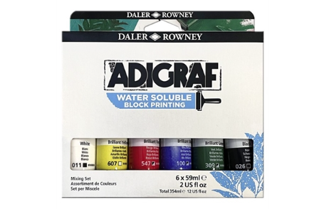 Adigraf 6 Colori ad Acqua per Stampa a Blocchi – 59 ml