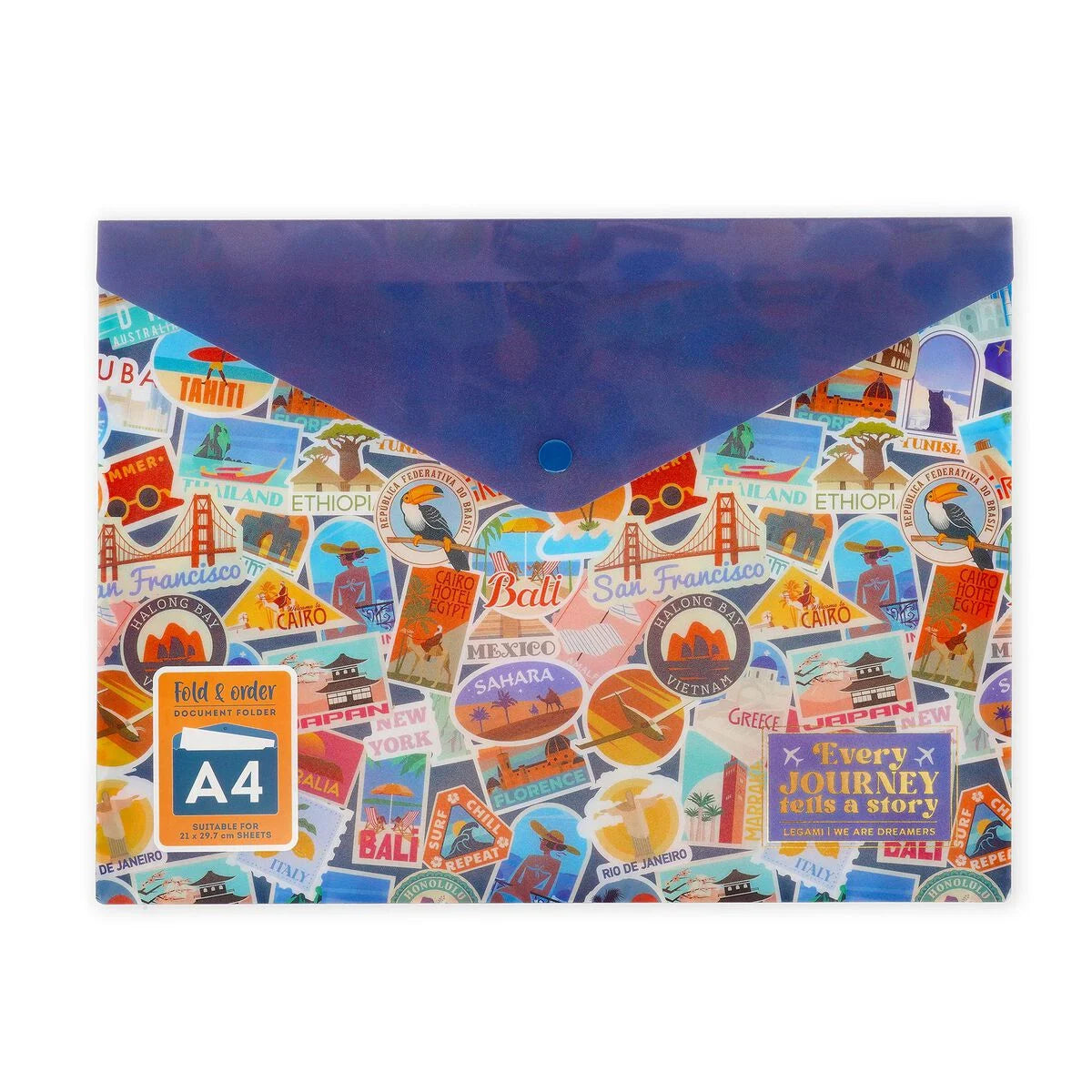Legami Cartelletta Portadocumenti Fold & Order – Travel Stickers