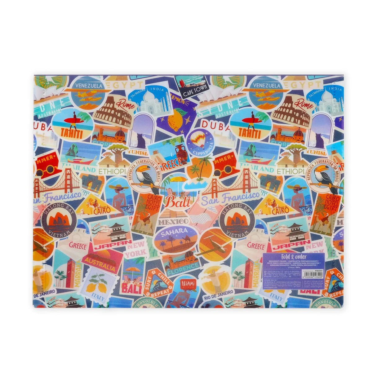 Legami Cartelletta Portadocumenti Fold & Order – Travel Stickers