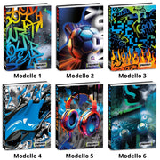 Diario Standard Giornaliero Seven Boy, Datato 2025/2026, 12 Mesi - Fantasie Assortite