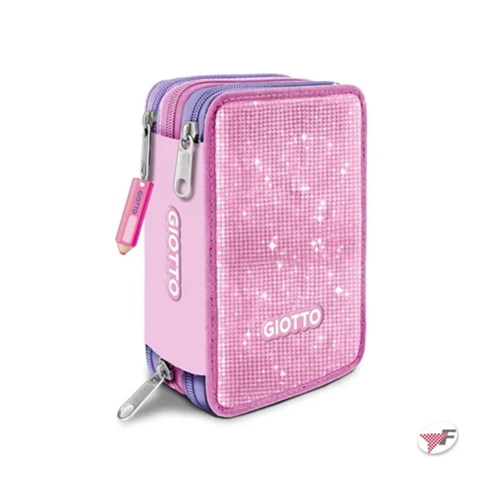 Astuccio 3 Zip Premium Super Crystal Rosa - Giotto