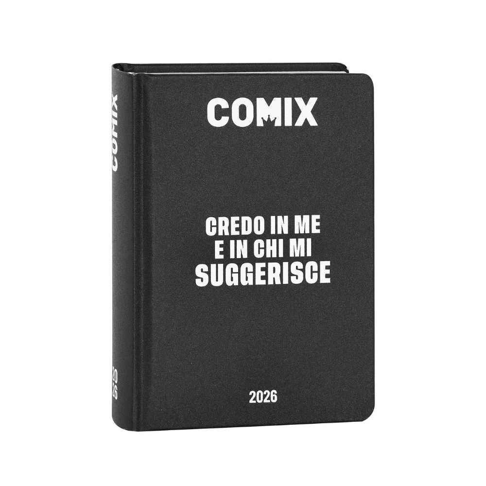 Agenda Comix 2025-2026 Standard 16 mesi Nero e Bianco
