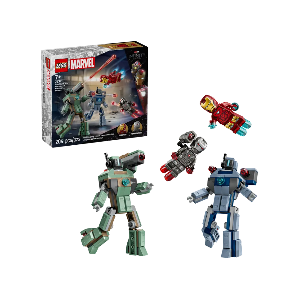 LEGO® Marvel – Iron Man e War Machine contro i droni di Hammer