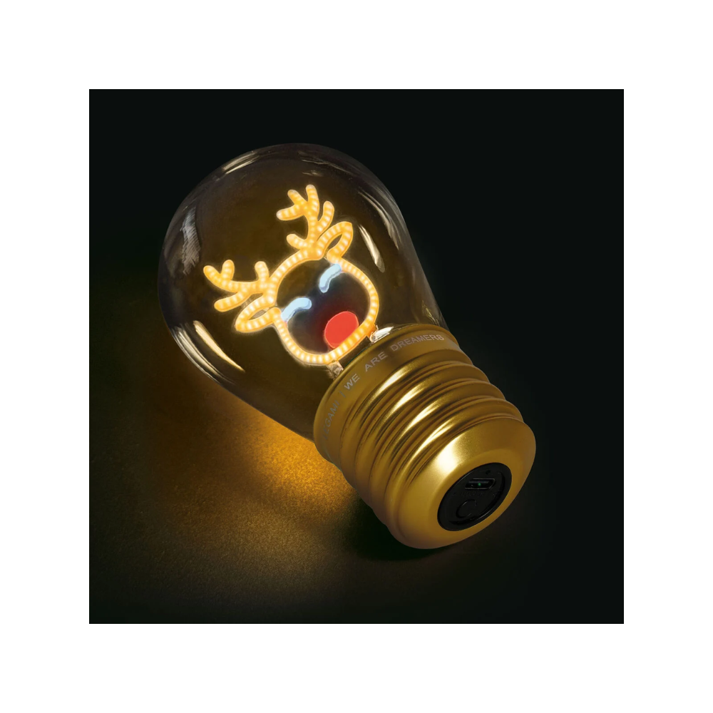 Lampada Decorativa Natalizia da Tavolo a Forma di Lampadina - Reindeer - Bulb Fiction - Legami