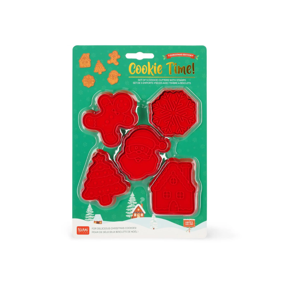 Set di 5 Formine per Biscotti con Timbro - Cookie Time! - Legami