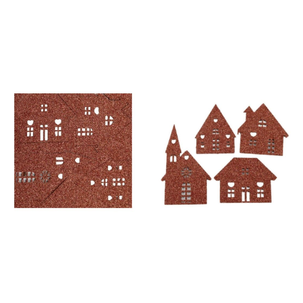 Copper Stardust Felt Littles Houses - Renkalik