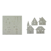 Iridescent White Stardust Felt Littles Houses (FELL027) - Renkalik