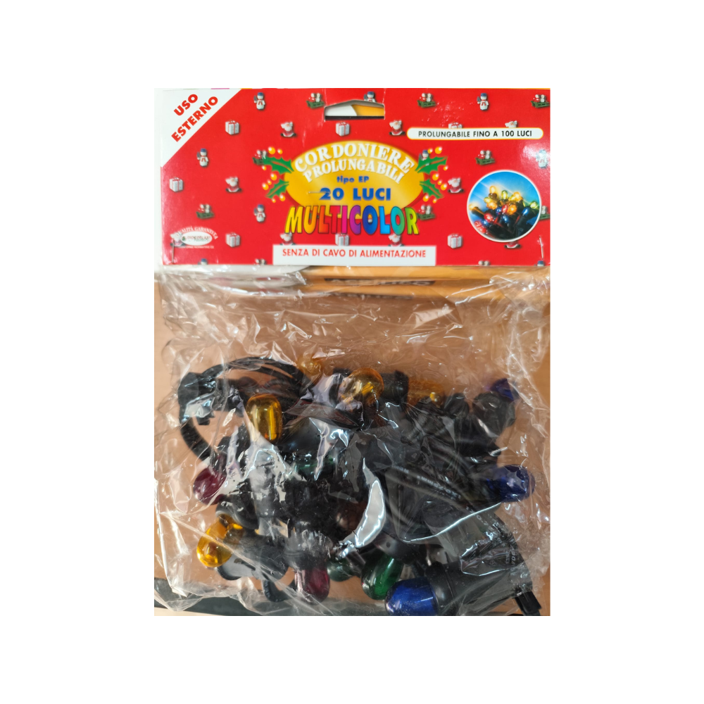 Cordoniere prolungabili tipo EP a 20 luci multicolor di Giocoplast Natale