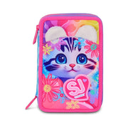 SJ GANG STYLE JAM GANG – Astuccio Scuola 3 Zip Cat&Air Rosa - SEVEN