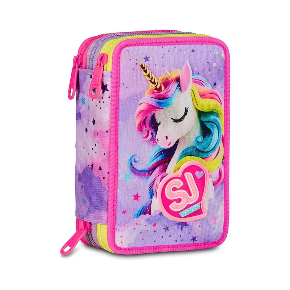 SJ GANG STYLE JAM GANG – Astuccio Scuola 3 Zip Fable Journey Rosa - SEVEN