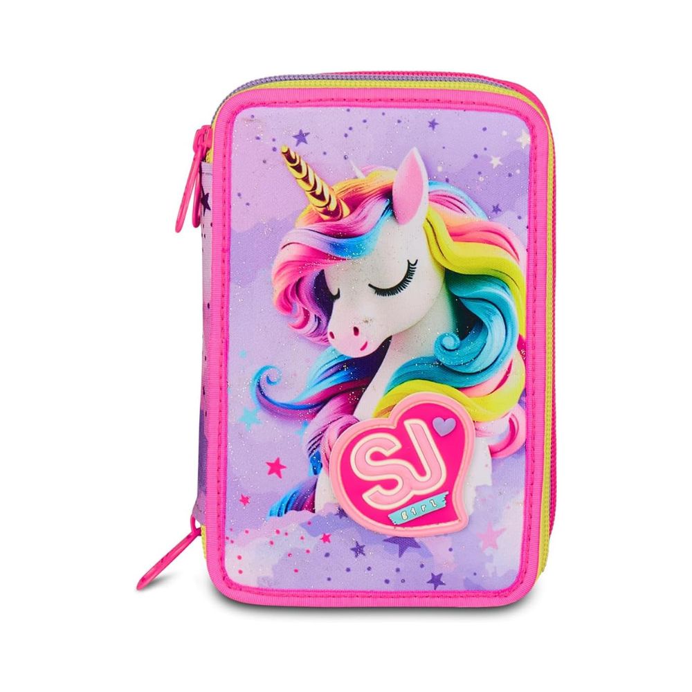 SJ GANG STYLE JAM GANG – Astuccio Scuola 3 Zip Fable Journey Rosa - SEVEN