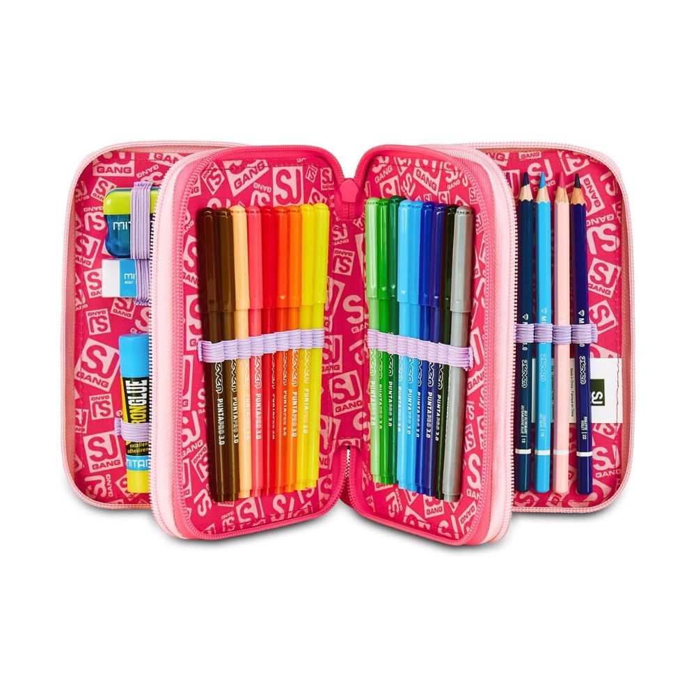 SJ GANG STYLE JAM GANG – Astuccio 3 Zip Cat Led Rosa - SEVEN