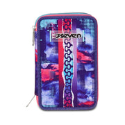 Astuccio Scuola 3 Zip Viola per Bambina - Seven