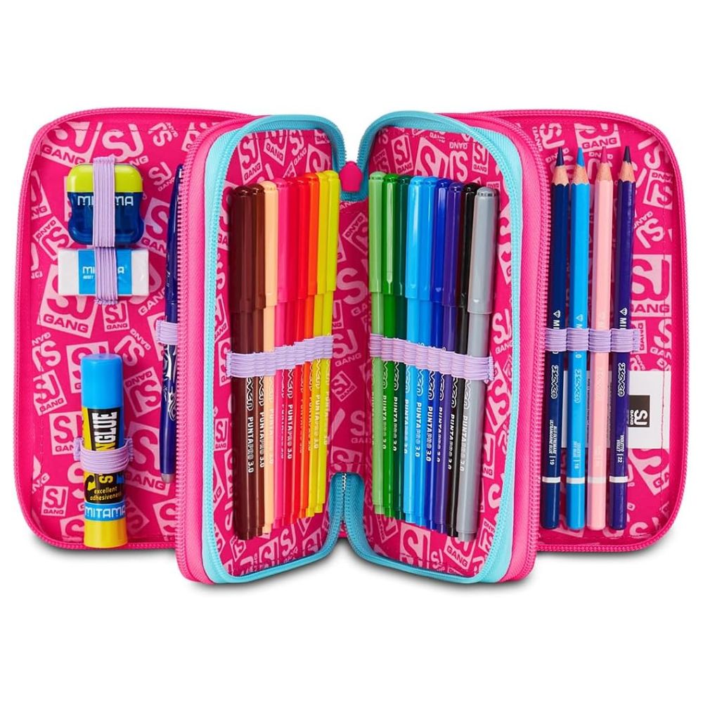 GANG STYLE JAM GANG Astuccio 3 Zip Plushy Rabbit Rosa - SJ