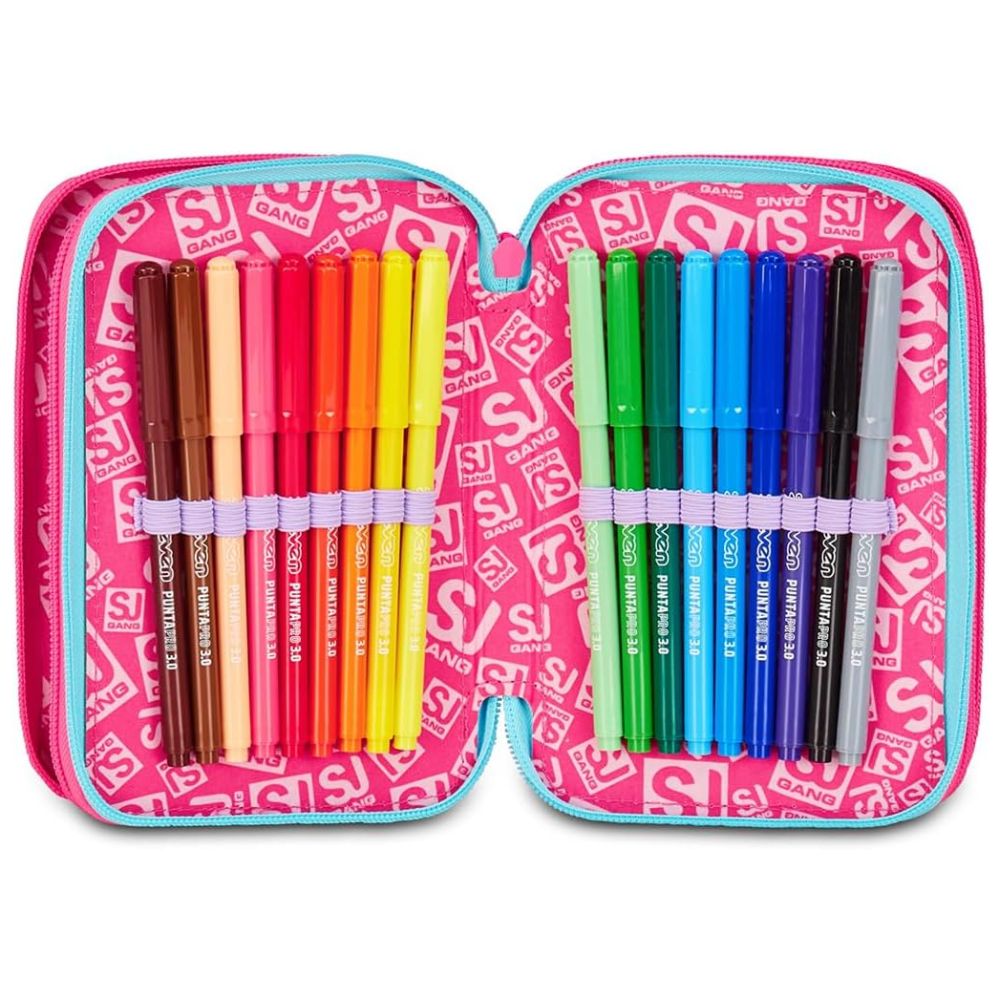 GANG STYLE JAM GANG Astuccio 3 Zip Plushy Rabbit Rosa - SJ