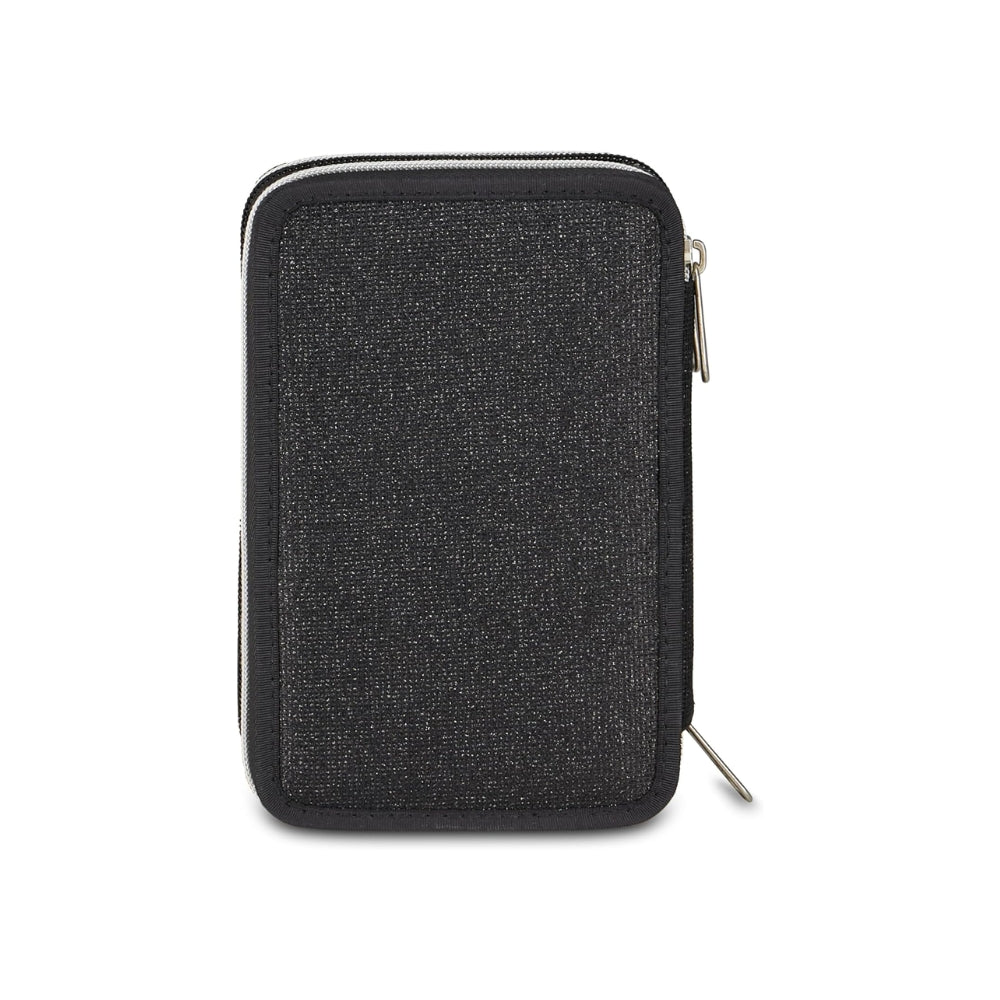 Seven Astuccio Scuola 3 Zip Made Of Stars Nero Effetto Brillantini