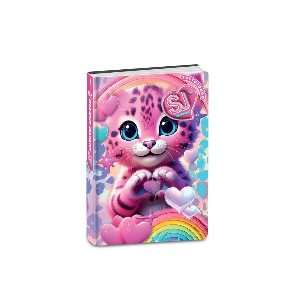 Diario Scuola SJ Gang Animali Girl Agenda Datata 10 Mesi con Segnalibro e Sticker Grafica Assortita