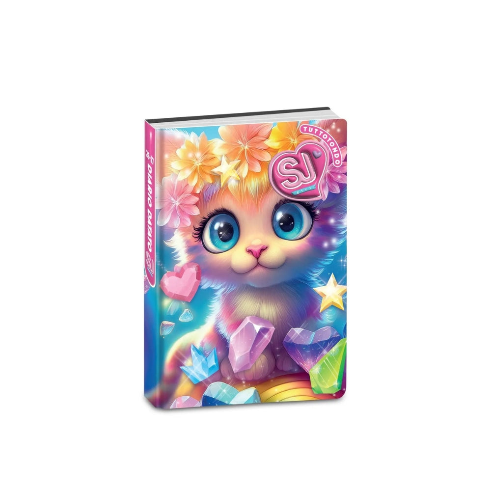 Diario Scuola SJ Gang Animali Girl Agenda Datata 10 Mesi con Segnalibro e Sticker Grafica Assortita