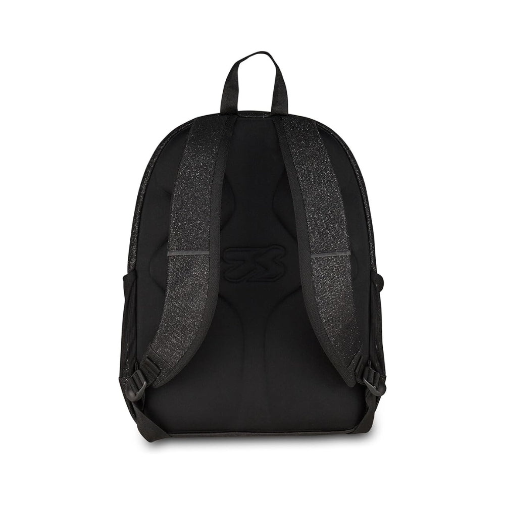 Seven Zaino Doppio Scomparto Tech Shiny, Nero, Tasca Porta PC e Tasca Porta Borraccia, Scuola Media e Superiore