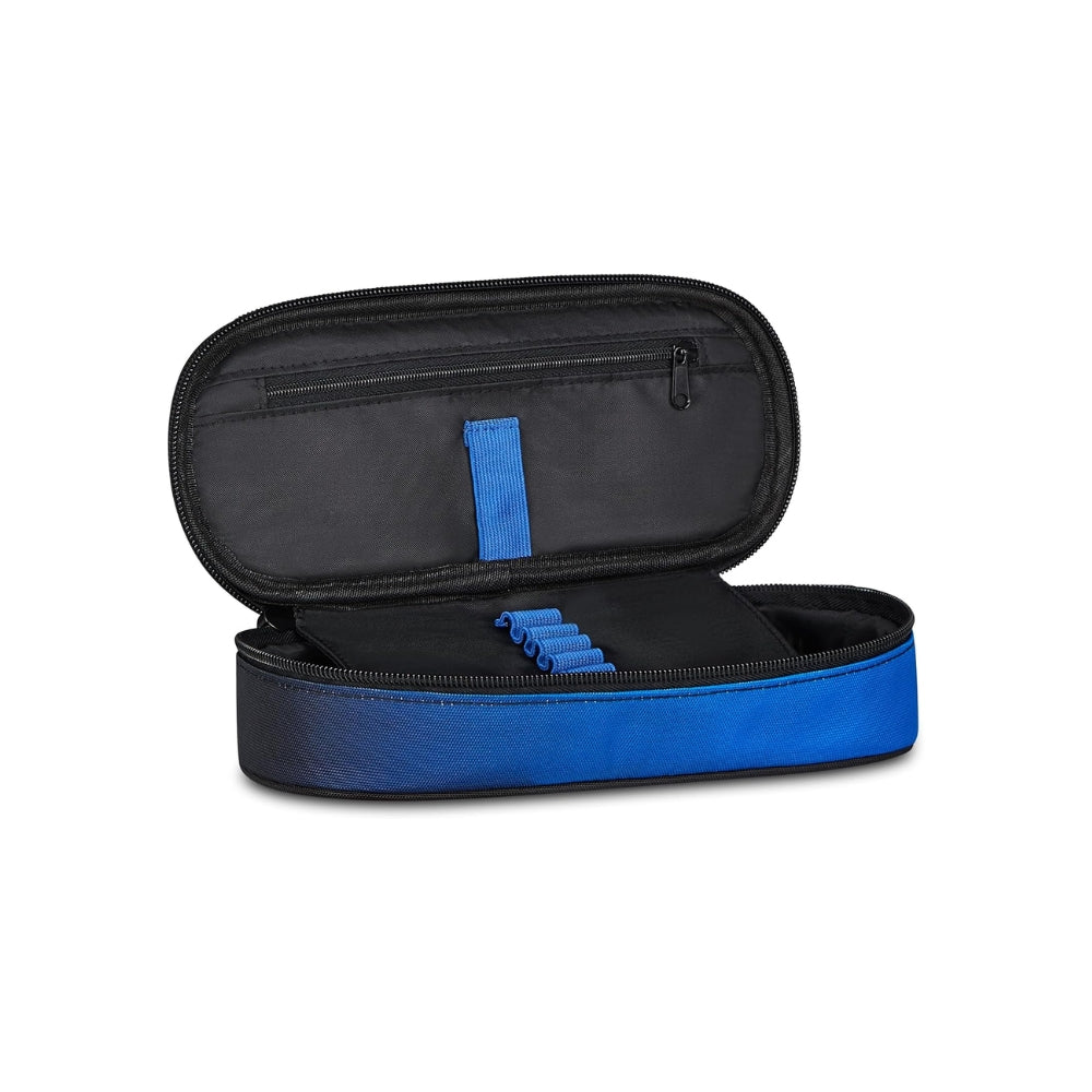Seven Portapenne Scuola Round Plus SHADE TECH, Blu, Astuccio con passanti elastici portapenne, Taschino Interno con zip, Accessori Zaino, Scuola media e superiore, Bambini, Ragazzi