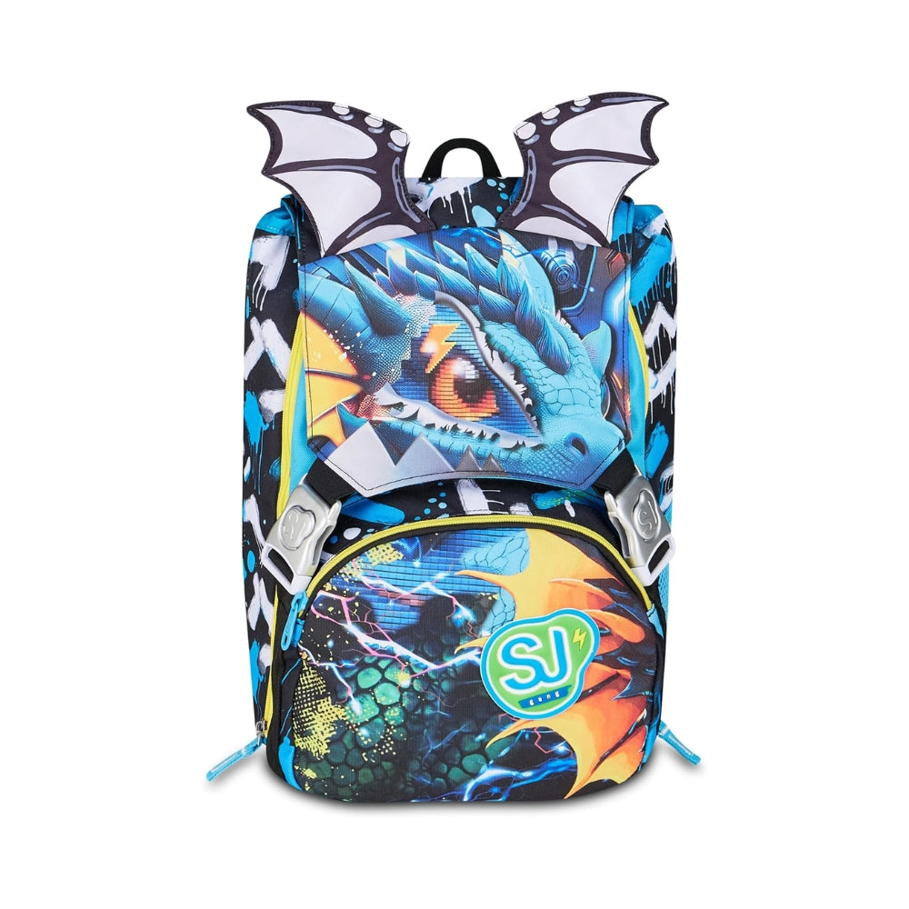 SJ Gang Style Jam Gang Zaino Scuola Estensibile Big Metal Dragon Boy – Blu, 24 L