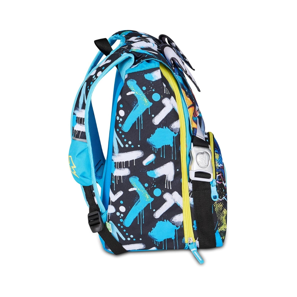 SJ Gang Style Jam Gang Zaino Scuola Estensibile Big Metal Dragon Boy – Blu, 24 L