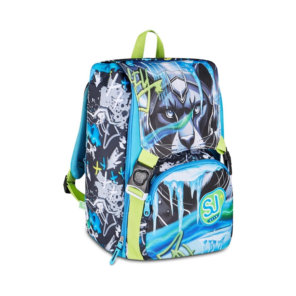 SJ Gang Style Jam Gang Zaino Scuola Estensibile Big Glace Panther Boy – Celeste, 24 L