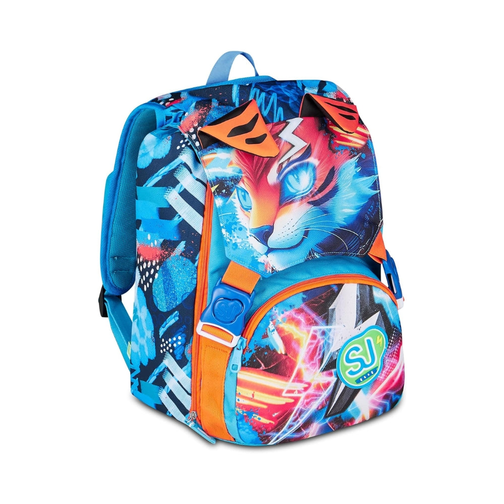 SJ Gang Style Jam Gang Zaino Scuola Estensibile Big Speed Animal Boy – Celeste, 24 L