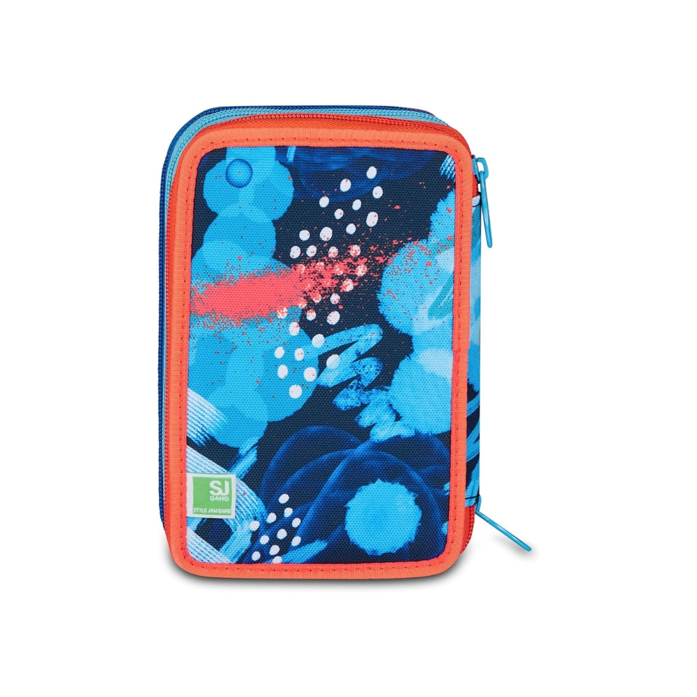 SJ Gang Style Jam Gang Astuccio Scuola 3 Zip Speed Animal Boy – Celeste, Triplo Scomparto, 45 Pezzi