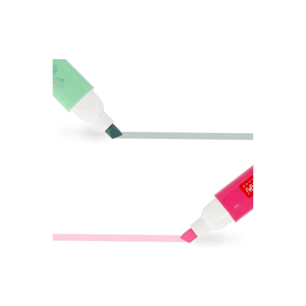 Legami - Set di 6 Evidenziatori Doppia Punta Pastello e Neon, Meow, 6 Pezzi, 12 Colori (1 confezione)