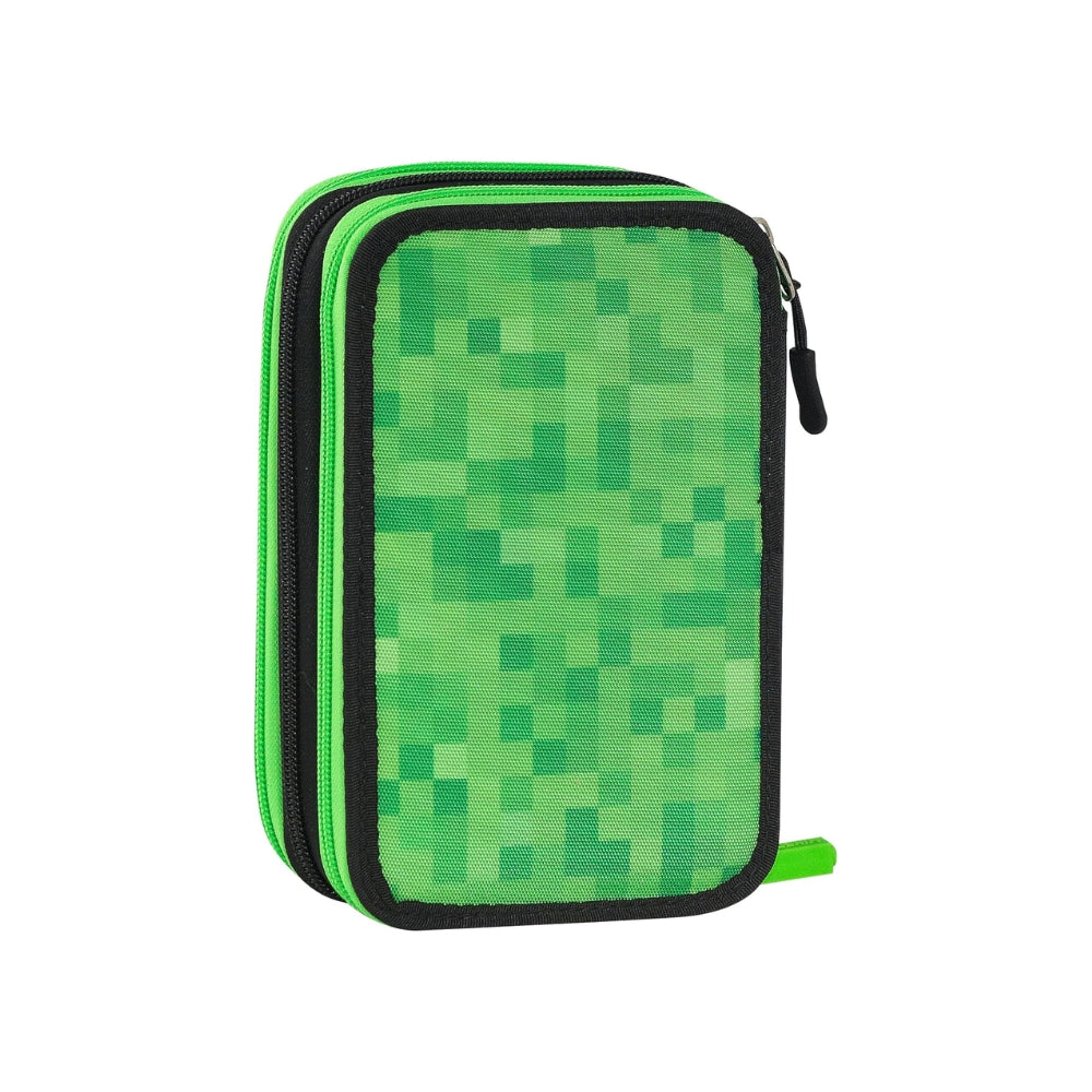 Astuccio Scuola Ufficiale Minecraft a 3 Scomparti con Set Cancelleria