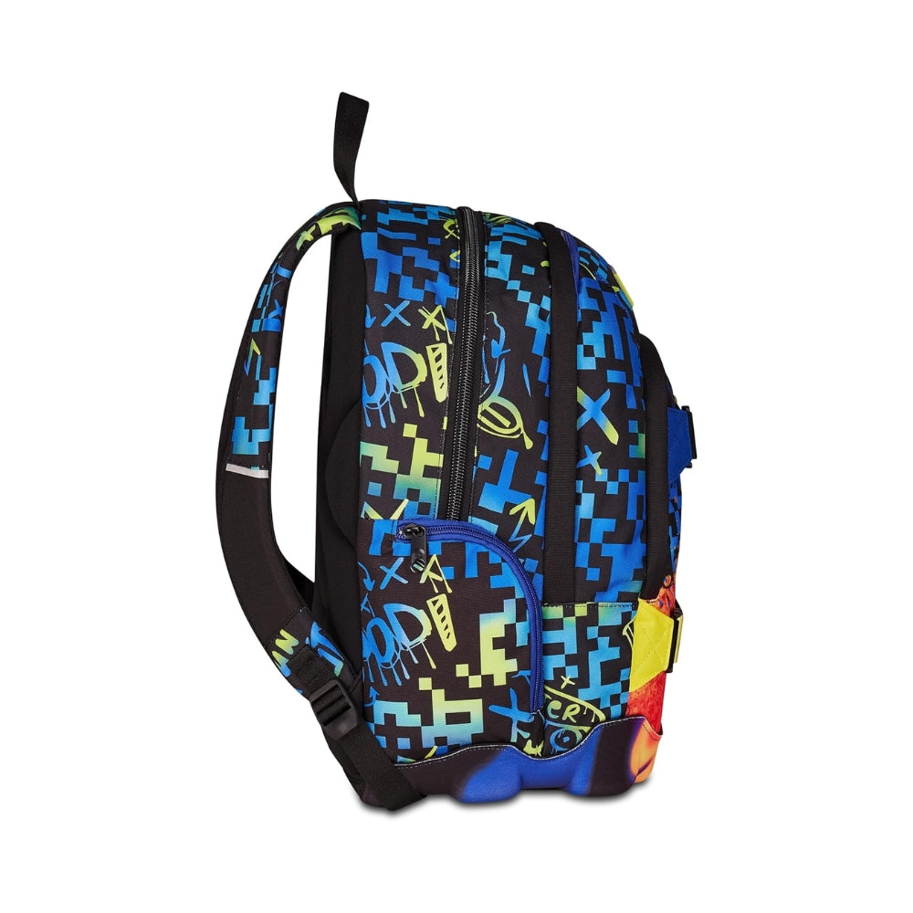 Zaino Scuola Seven Dual Blu e Arancione con Scomparto PC e Tasca Porta Borraccia