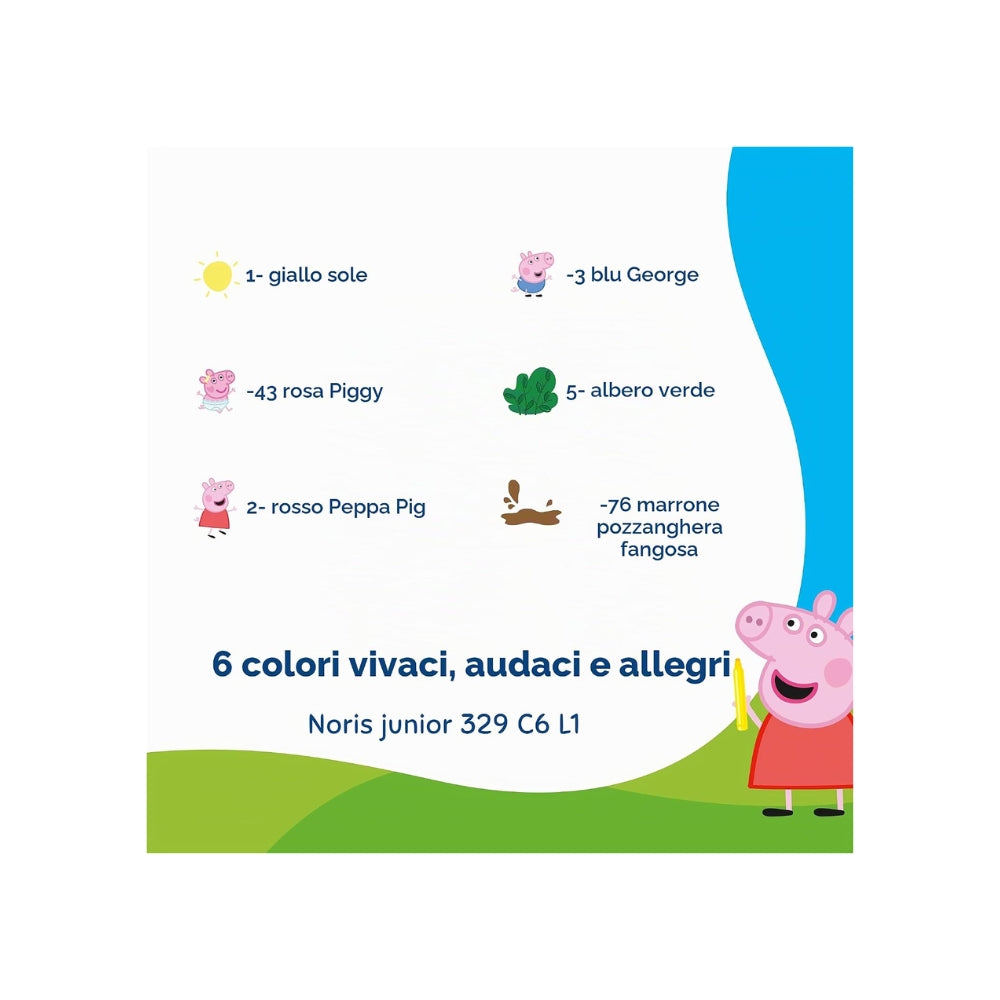 STAEDTLER Noris junior Pennarelli Peppa Pig set da 6 – Pennarelli per bambini con punta extra spessa