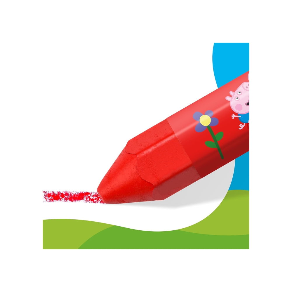 STAEDTLER Noris junior Pastelli a cera Peppa Pig set da 6 – Pastelli spessi per bambini
