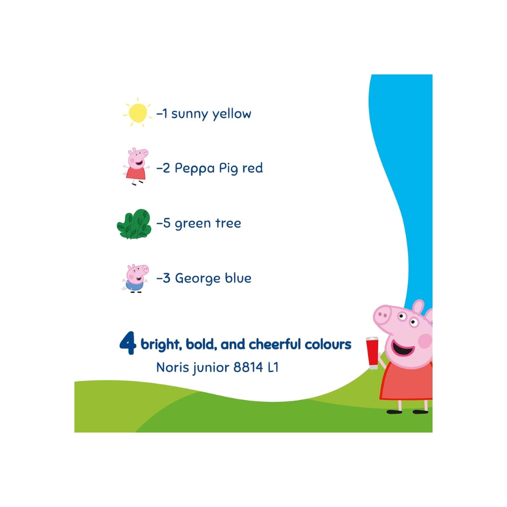 STAEDTLER Noris Junior Colori a Dita Peppa Pig Set da 4 – Primi Colori Creativi per Bambini