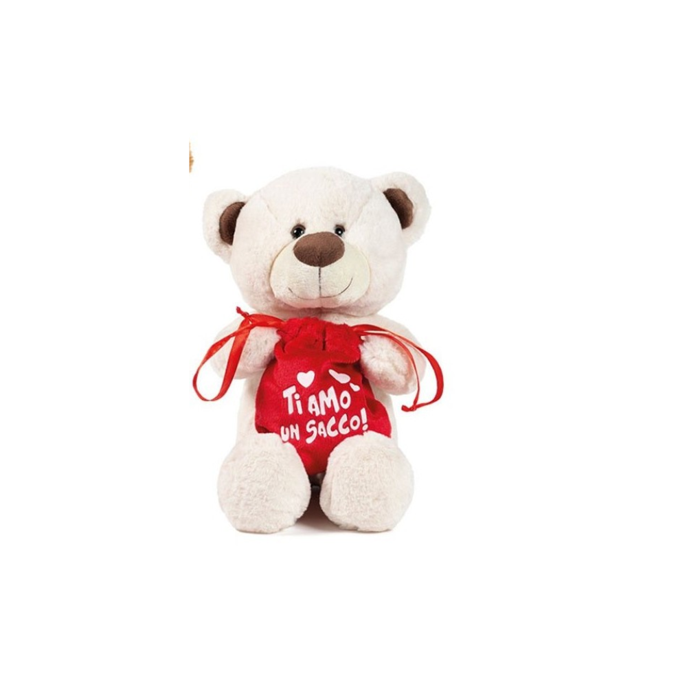 San Valentino | Peluche Peluche orso h.25cm con sacchetto apribile e scritta ti amo un sacco