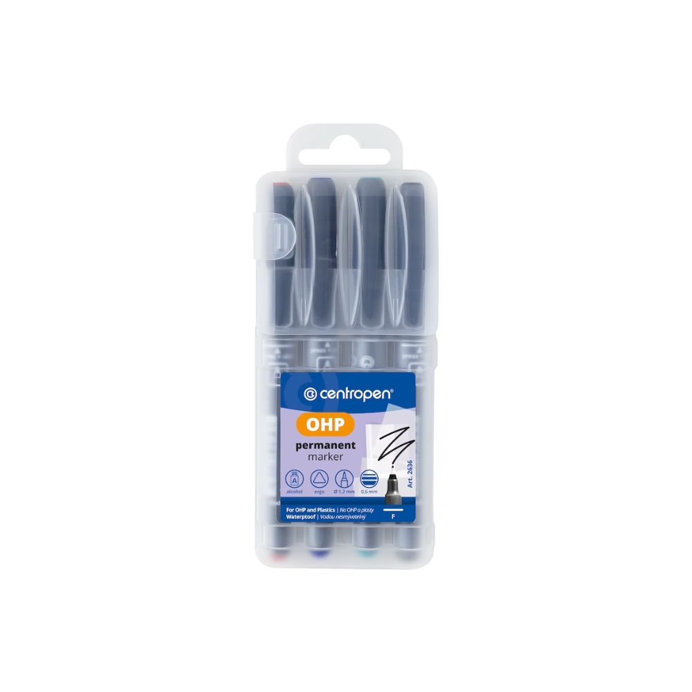 MARKER OHP PUNTA FINE - BUSTA 4 PZ. - COL. ASS.