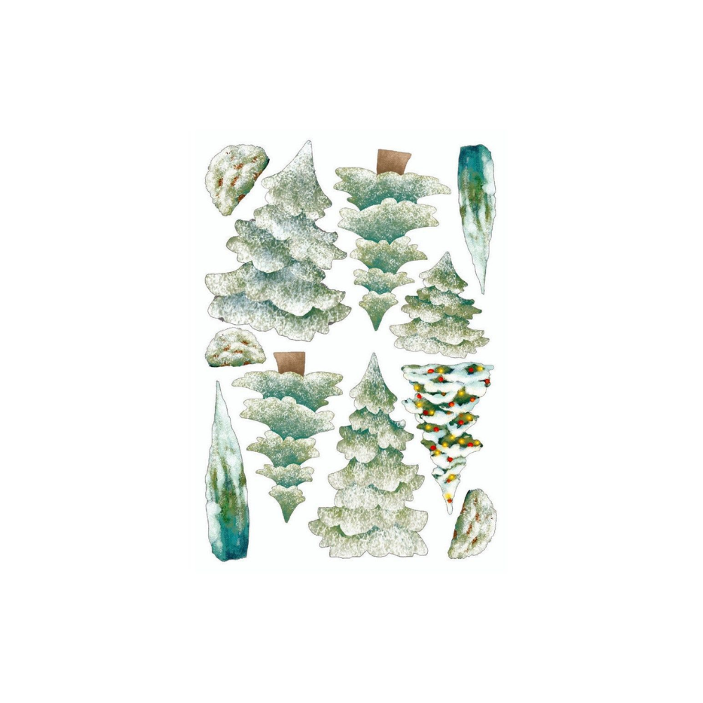 SWEET WOOD ICE TREES A5 LESWA5015 DECORAZIONE RENKALIK