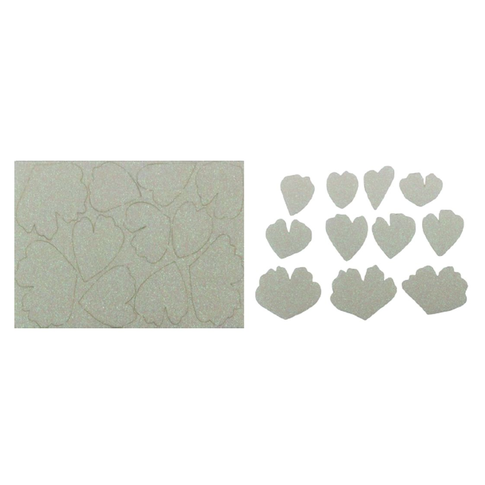 Peonia in Feltro Stardust Bianco Iridescente 25x15 cm – Decorazione Glitterata (FELL017)