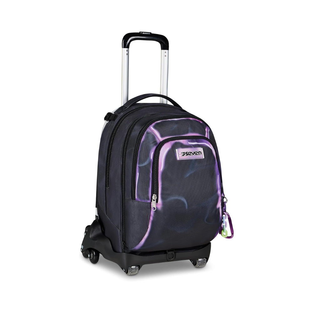 Seven Trolley Scuola Jack 8 Ruote Detach Shadows of Color Nero 34L – Versatilità, praticità e comfort per ogni giornata scolastica