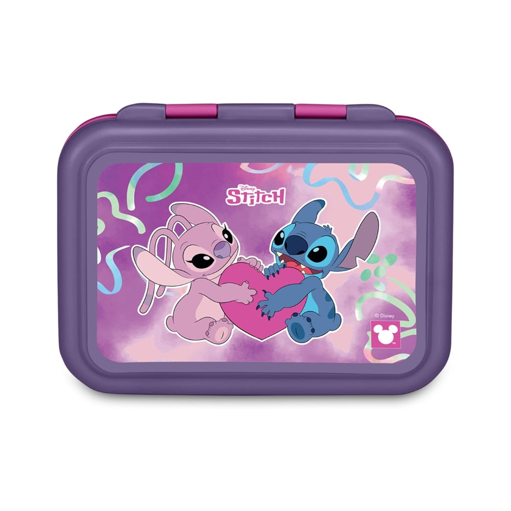 Seven Portamerenda Lilo & Stitch – Rosa, 850 ml, Base in Acciaio, Lavabile in Lavastoviglie