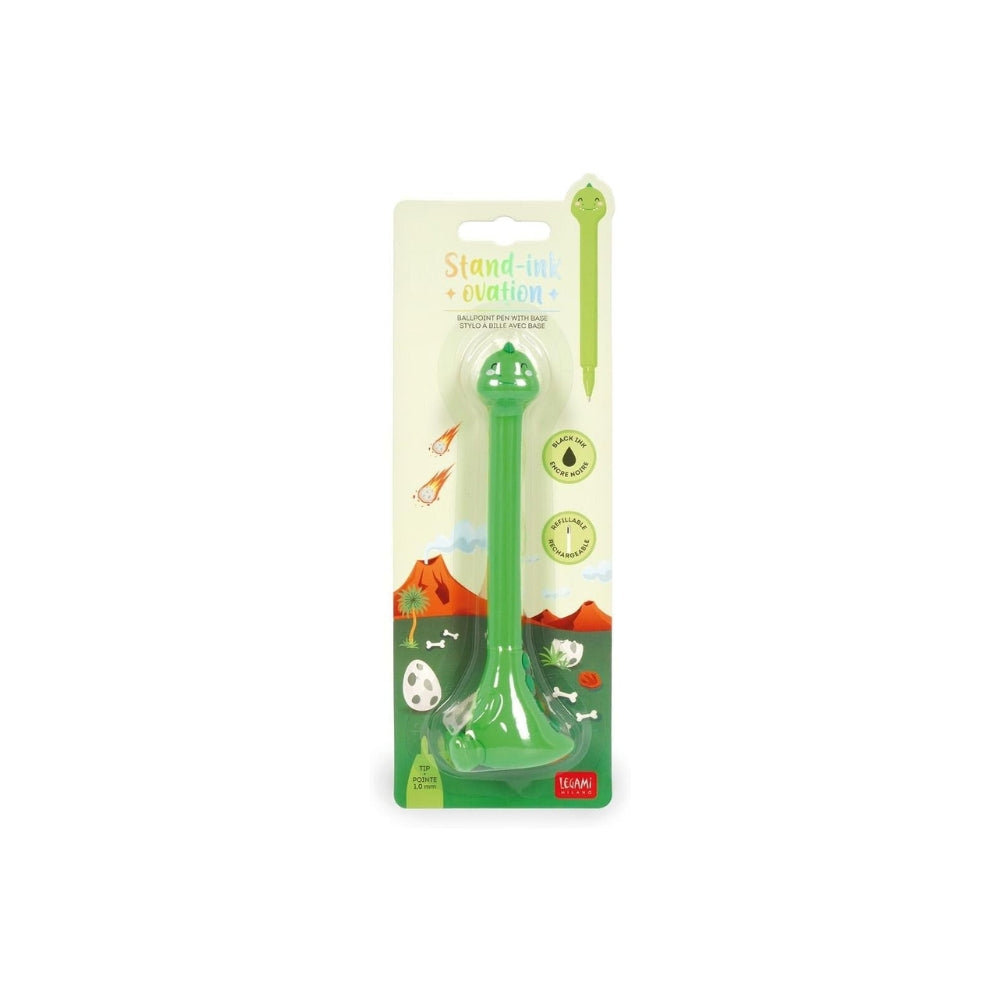 Legami - Penna a Sfera Dino con Base- Stand-Ink Ovation - Inchiostro Nero